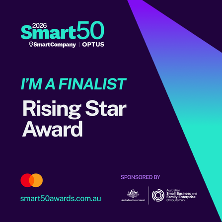 2026 Smart50 Awards finalist graphic: Rising Star Award, presented by SmartCompany and Optus